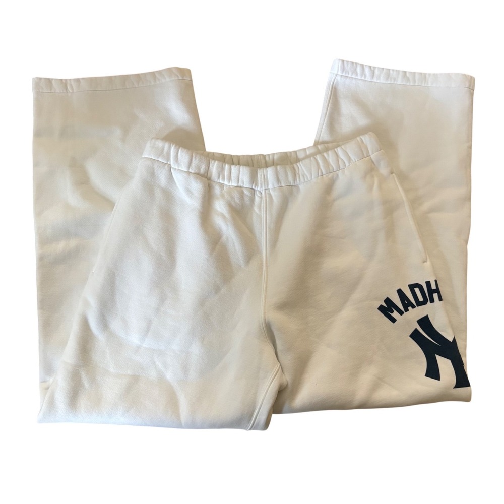 MADHAPPY New York Yankees sweatpants Wide Leg‎ in white Size Large